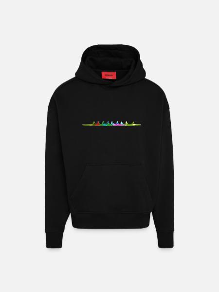 Buntes achter Ruderboot - Hoodie- made by SPREAD  - SOLID BLACK