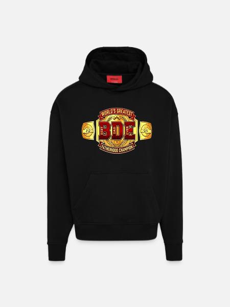 Best Dad Ever - Title Fight Belt - Hoodie- made by SPREAD  - SOLID BLACK