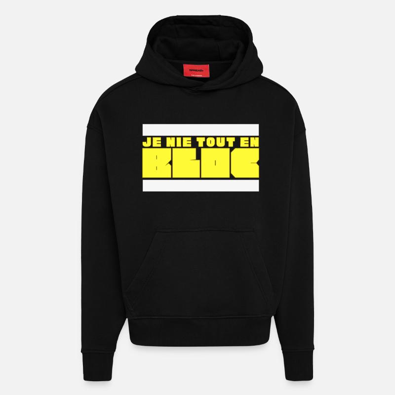 Je nie tout en bloc - Sweat à capuche bio épais oversize fabriqué en UE - SOLID BLACK