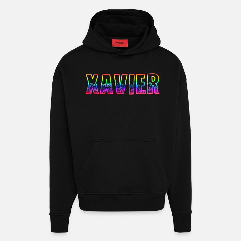 xavier rs rainbow - Hoodie- made by SPREAD  - SOLID BLACK