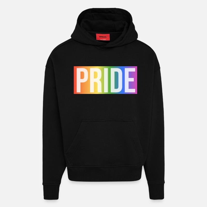 Pride Rainbow Gift - Hoodie- made by SPREAD  - SOLID BLACK