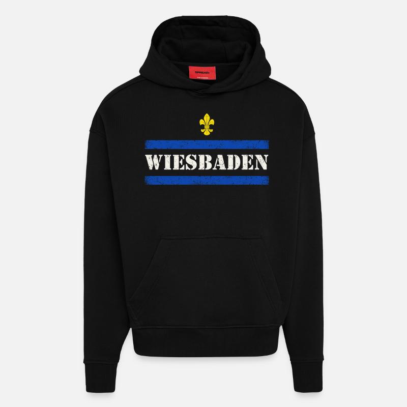 Wiesbaden - Sweat à capuche bio épais oversize fabriqué en UE - SOLID BLACK
