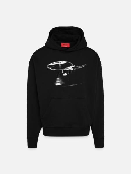 Graphic Turntable, Music Enthusiast - Hoodie- made by SPREAD - SOLID BLACK