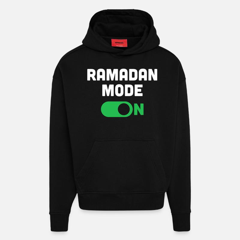 Mode Ramadan activé - Sweat à capuche bio épais oversize fabriqué en UE - SOLID BLACK