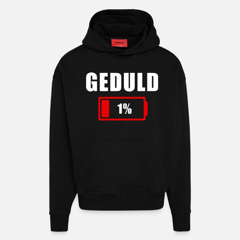 GEDULD 1% - Hoodie- made by SPREAD  - SOLID BLACK