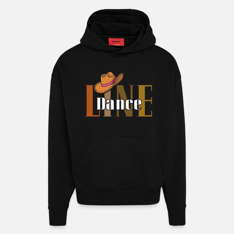LineDance Chapeau de cowboy - Sweat à capuche bio épais oversize fabriqué en UE - SOLID BLACK