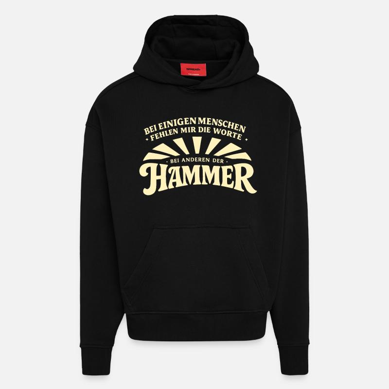 Bei_manchen_menschen_fehlt_mir_der_Hammer - Hoodie- made by SPREAD  - SOLID BLACK
