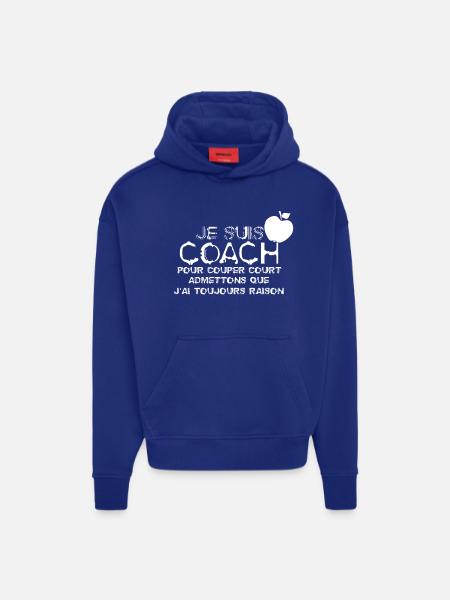 Je suis Coach - Sweat à capuche bio épais oversize fabriqué en UE - SOLID BLACK