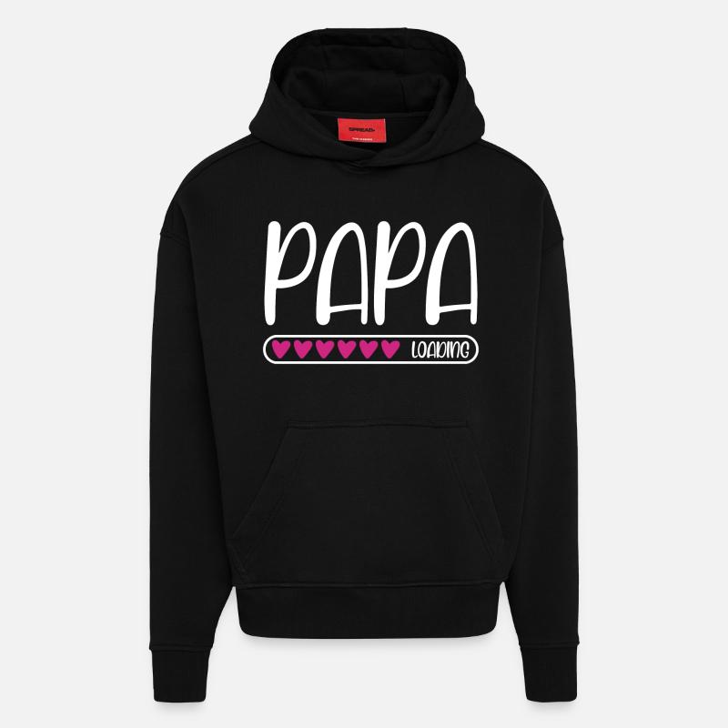 Papa loading - Hoodie- made by SPREAD  - SOLID BLACK