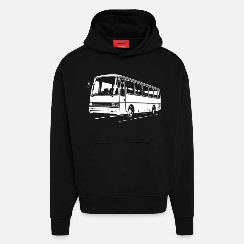 Classiques de la route - Sweat à capuche bio épais oversize fabriqué en UE - SOLID BLACK