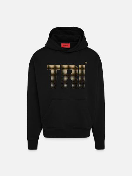 TRI Gold - Triathlon stylish gold design - Hoodie- made by SPREAD - SOLID BLACK