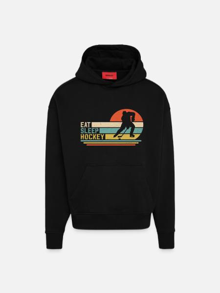 Eishockey Hockey  - Hoodie- made by SPREAD  - SOLID BLACK