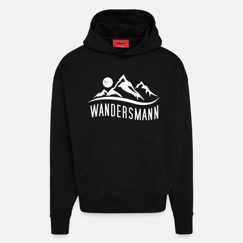Wandersmann - Für passionierte Wanderer - Hoodie- made by SPREAD - SOLID BLACK