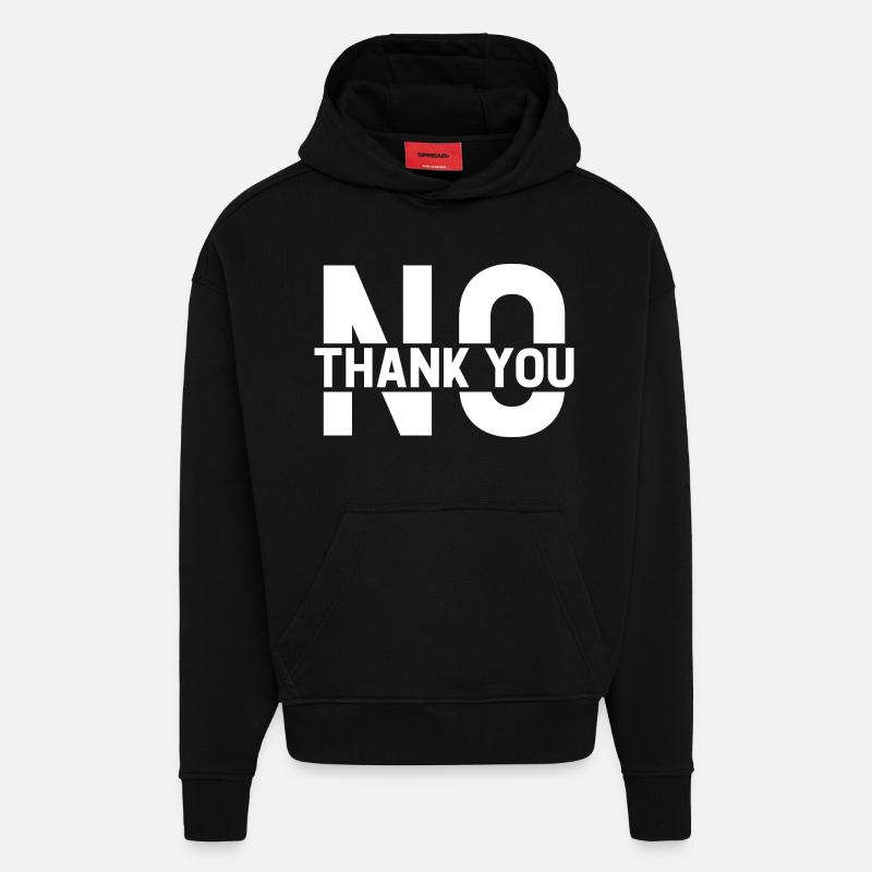 Non merci - Sweat à capuche bio épais oversize fabriqué en UE - SOLID BLACK