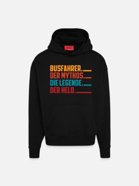 Busfahrer Mythos Legende Held - Hoodie- made by SPREAD - SOLID BLACK