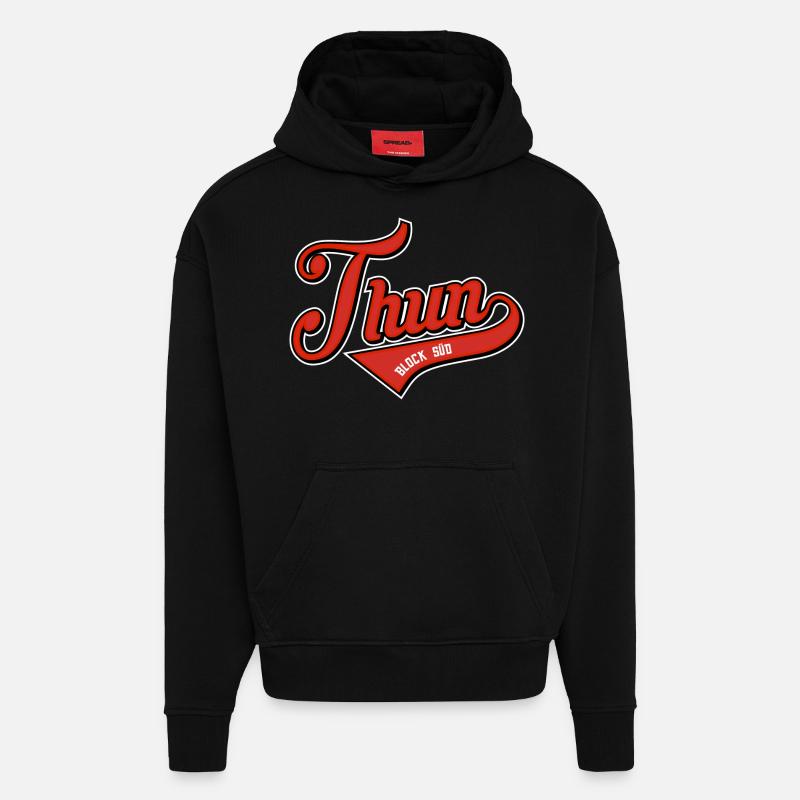 Thon - Sweat à capuche bio épais oversize fabriqué en UE - SOLID BLACK