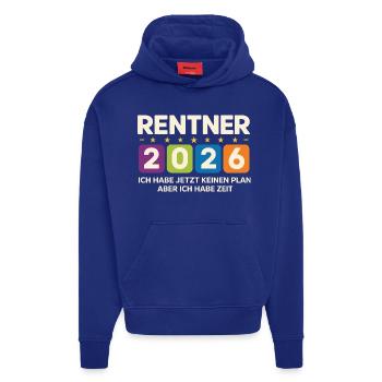 Pensioners 2026: No plan, but time - Hoodie- made by SPREAD  - Iconic Blue - Front