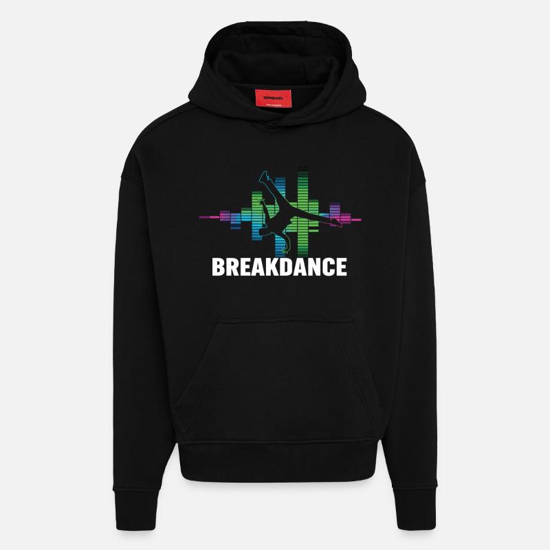 Breakdance Streetstyle Hip Hop DJ Dance - Sweat à capuche bio épais oversize fabriqué en UE - SOLID BLACK