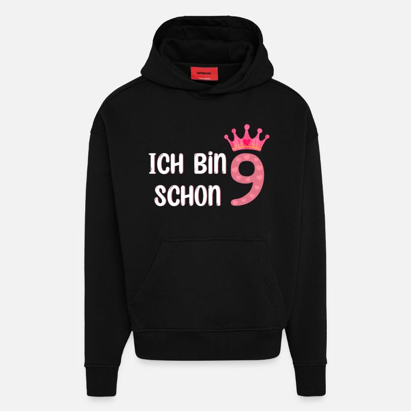 Ich bin schon 9 - Hoodie- made by SPREAD  - SOLID BLACK