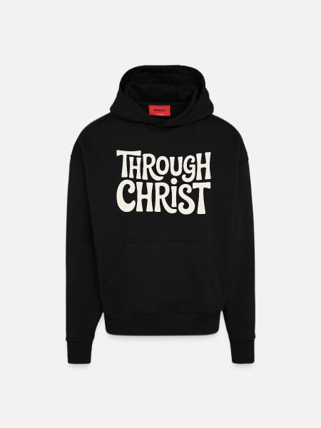 Trough Christ Jesus Christen Glaube - Hoodie- made by SPREAD - SOLID BLACK