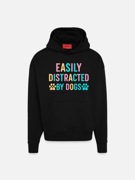 Leicht ablenkbar durch Hunde - Hoodie- made by SPREAD  - SOLID BLACK