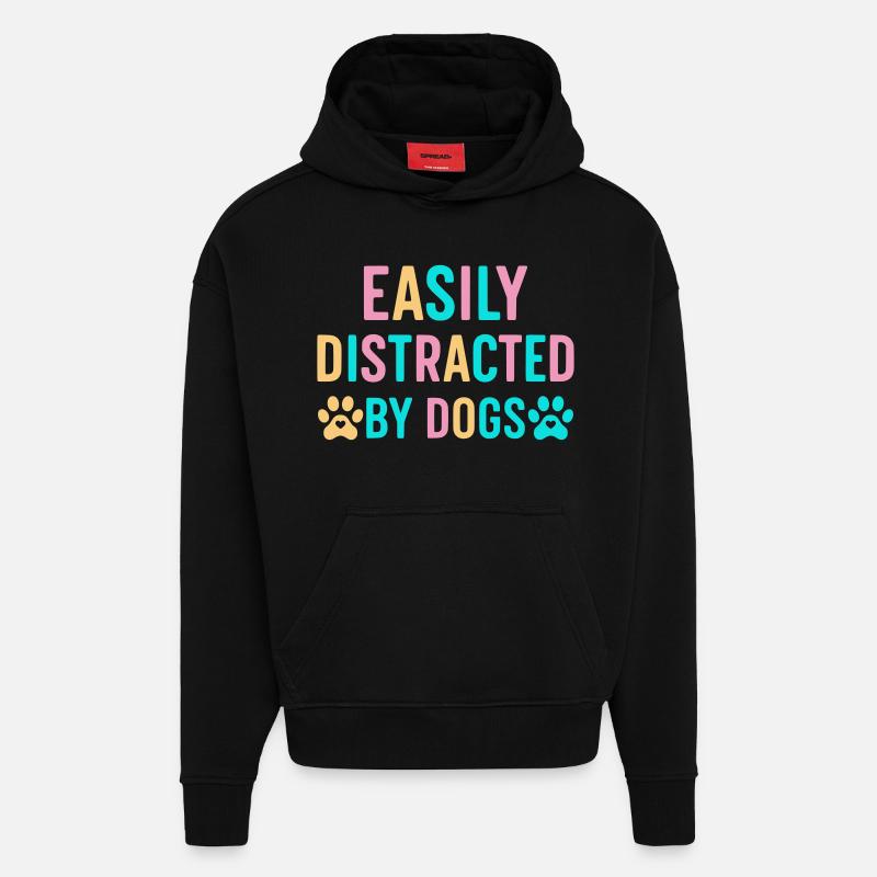 Leicht ablenkbar durch Hunde - Hoodie- made by SPREAD  - SOLID BLACK
