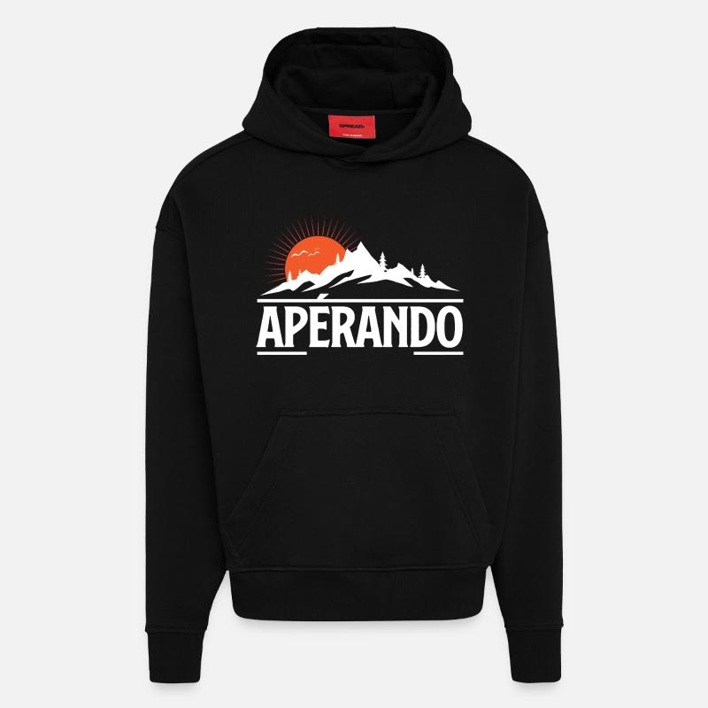 Sun Mountain Abenteuer - Hoodie- made by SPREAD - SOLID BLACK