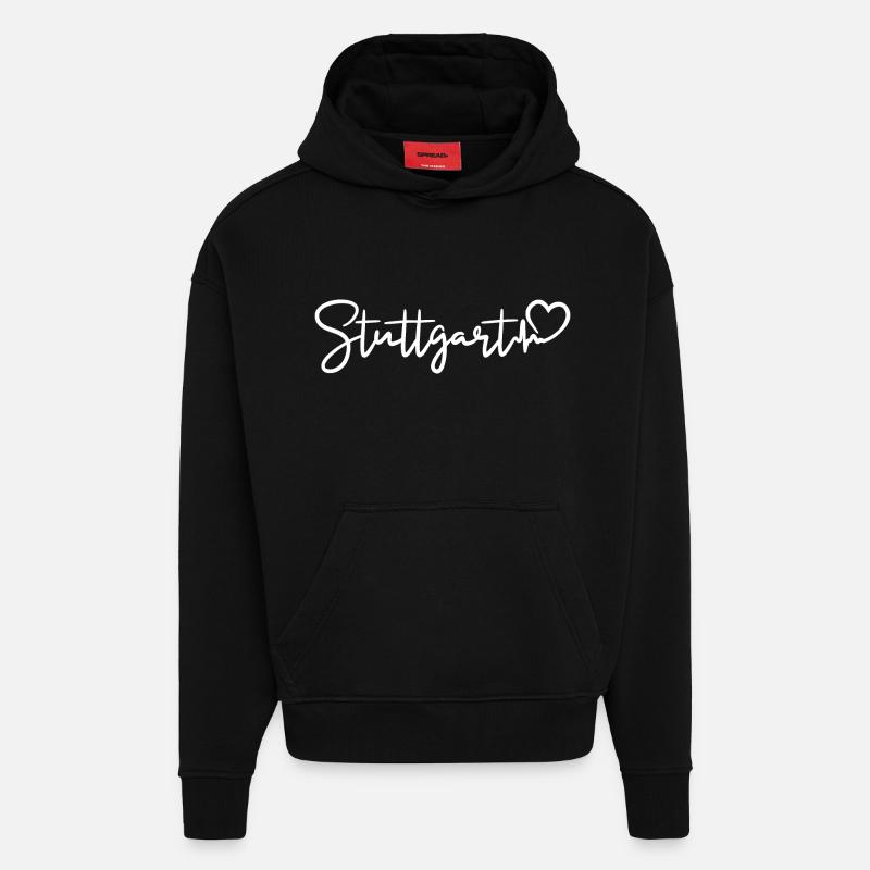 Stuttgart Herzschlag - Hoodie- made by SPREAD  - SOLID BLACK