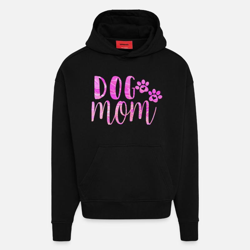 Maman chien - Sweat à capuche bio épais oversize fabriqué en UE - SOLID BLACK