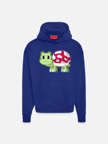 Turtle Mushroom - Hoodie- made by SPREAD  - SOLID BLACK