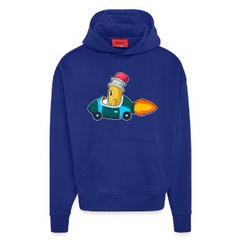 Voiture crayon - Sweat à capuche bio épais oversize fabriqué en UE - Iconic Blue - Devant
