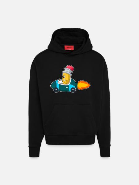 Pencil Car - Hoodie- made by SPREAD - SOLID BLACK