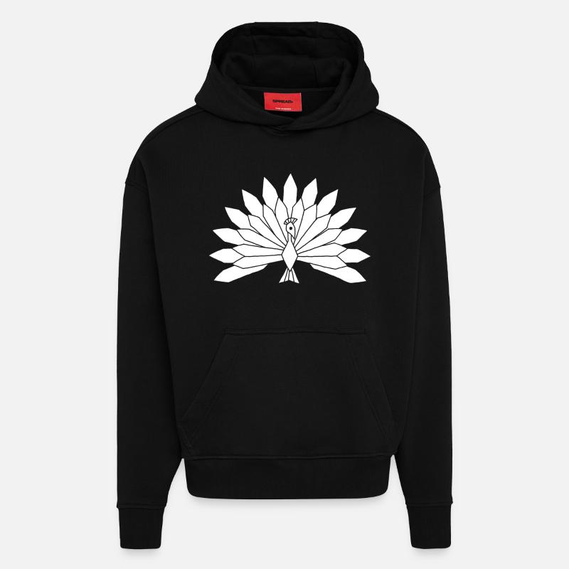 Der weiße Pfau - Hoodie- made by SPREAD - SOLID BLACK