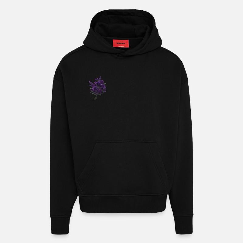 FLEUR DE VIOLETTE - Sweat à capuche bio épais oversize fabriqué en UE - SOLID BLACK