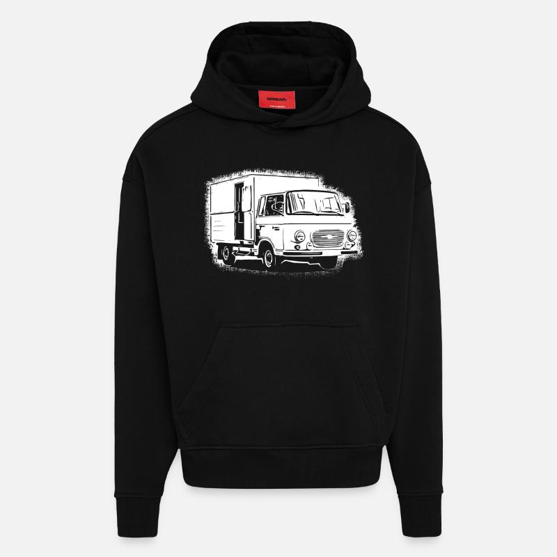Barka's panel van GDR - Hoodie- made by SPREAD  - SOLID BLACK