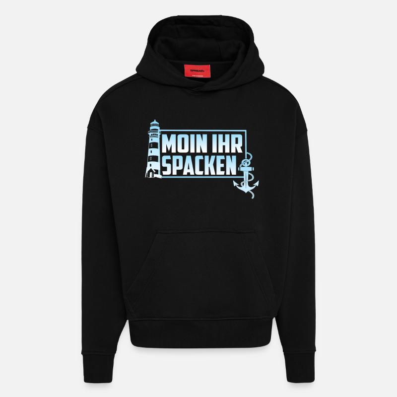 MOIN VOTRE SPACKEN - Sweat à capuche bio épais oversize fabriqué en UE - SOLID BLACK