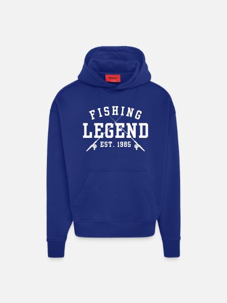 Fishing Legend Est 1985 - Hoodie- made by SPREAD  - SOLID BLACK