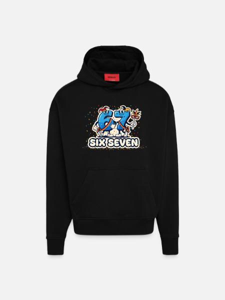 67 Six Seven Meme Costume Carnival Carnival 6 7 - Hoodie- made by SPREAD - SOLID BLACK