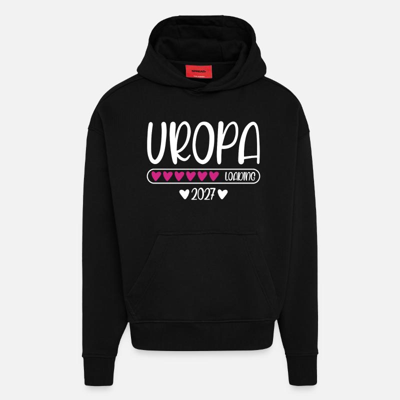 Great-grandpa 2027 loading heart loading bar - Hoodie- made by SPREAD  - SOLID BLACK