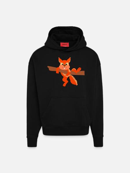 Eichhörnchen - Hoodie- made by SPREAD  - SOLID BLACK