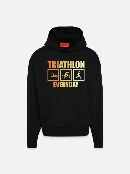 Fahrrad Triathlon Routine - Hoodie- made by SPREAD - SOLID BLACK