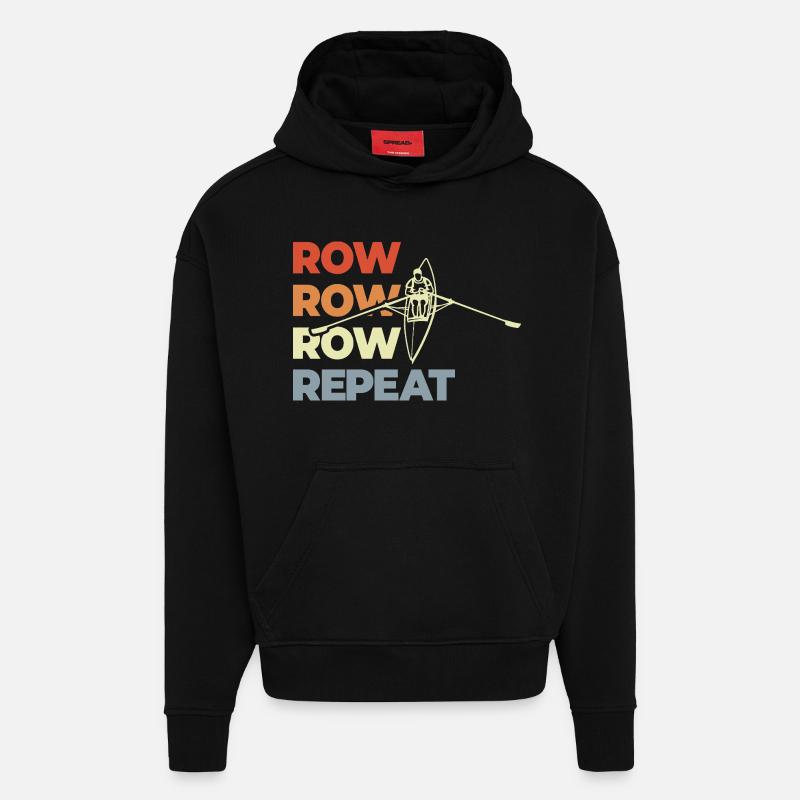 Row Row Row Repeat - Hoodie- made by SPREAD  - SOLID BLACK