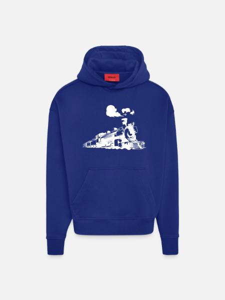 Steam locomotive - Hoodie- made by SPREAD - SOLID BLACK