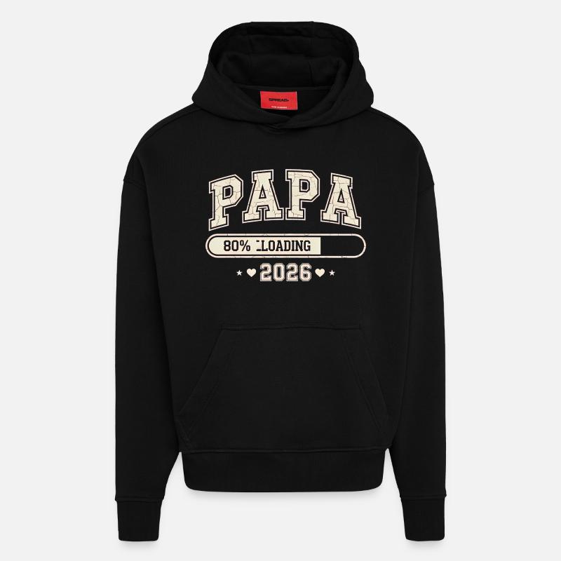 Papa 2026 Loading Werdender Papa - Hoodie- made by SPREAD - SOLID BLACK