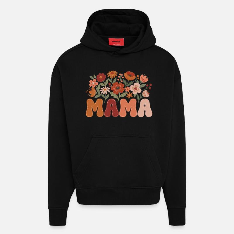 Mama - Sweat à capuche bio épais oversize fabriqué en UE - SOLID BLACK