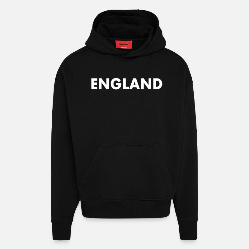 angleterre - Sweat à capuche bio épais oversize fabriqué en UE - SOLID BLACK