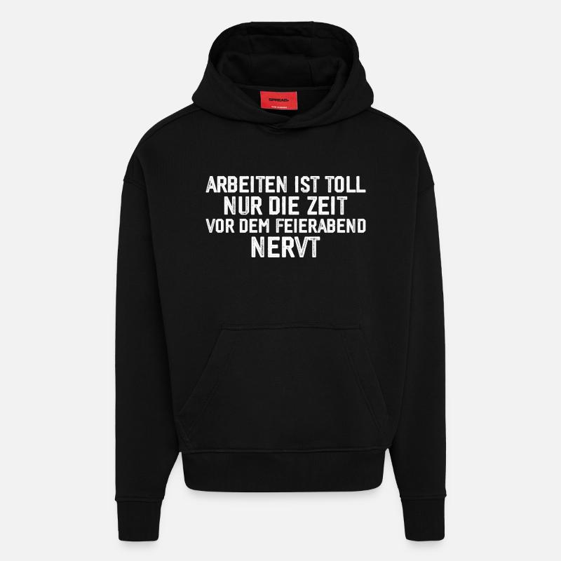 Funny Work Gift - Hoodie- made by SPREAD - SOLID BLACK