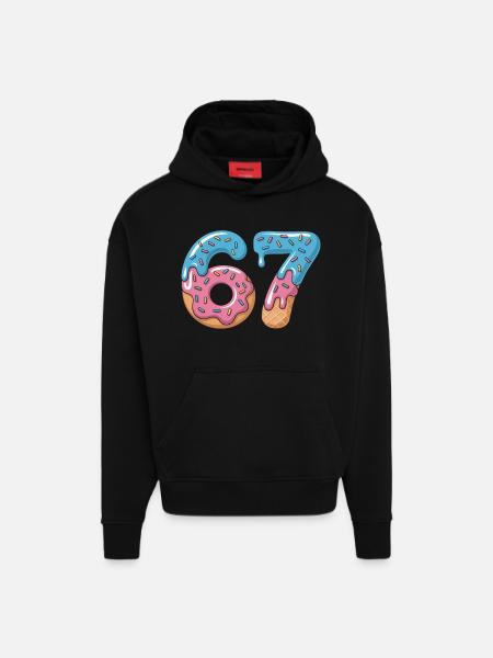 Donut numbers 6 and 7 - Hoodie- made by SPREAD - SOLID BLACK
