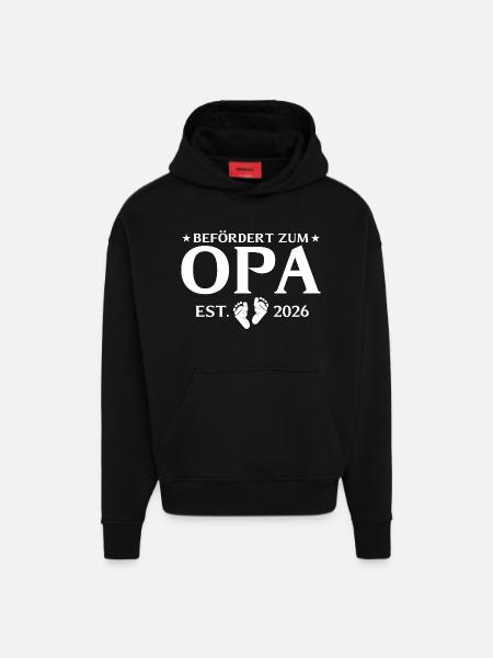 Befördert zum Opa est. 2026 - Hoodie- made by SPREAD  - SOLID BLACK