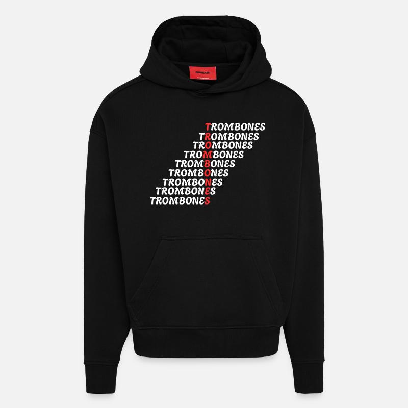 POSAUNEN - Hoodie- made by SPREAD  - SOLID BLACK